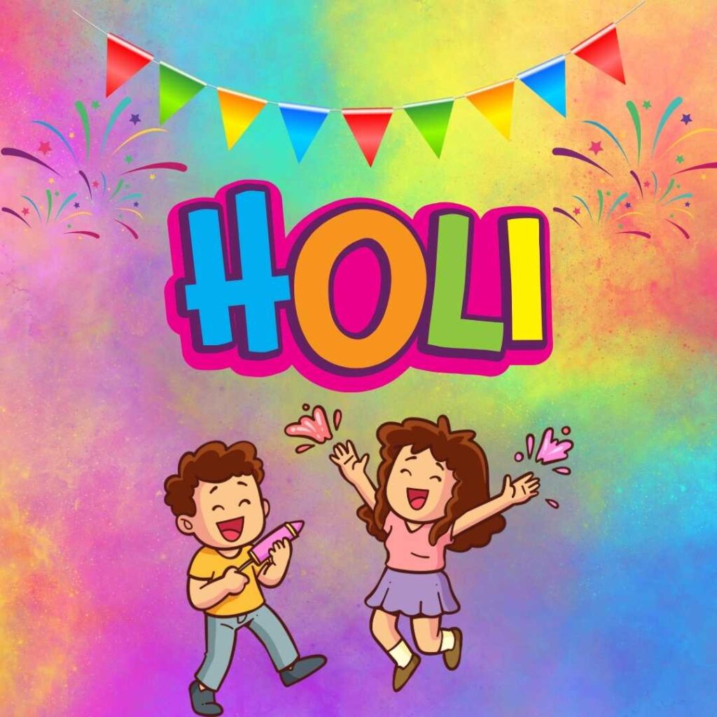 Happy-Holi-Children-enjoy-putting-colors-on-each-other-on-Holi