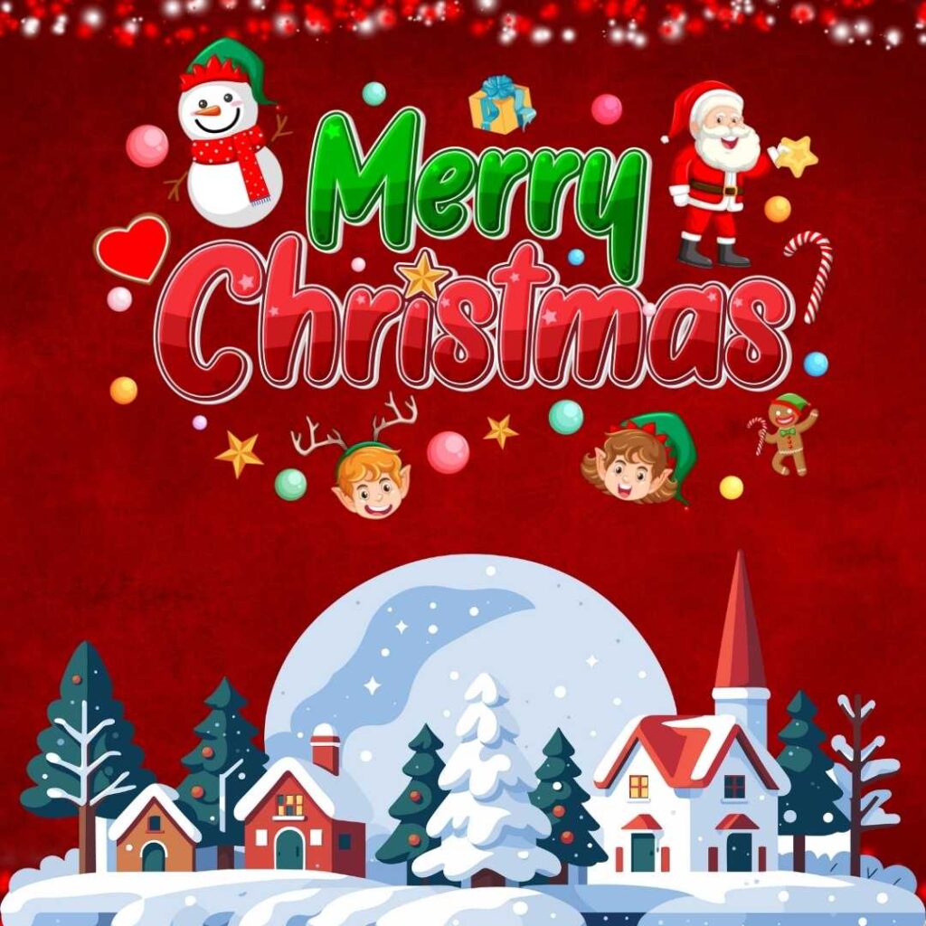 Merry-Christmas-At-Christmas-the-houses-are-covered-with-snow-and-present-a-lovely-scene