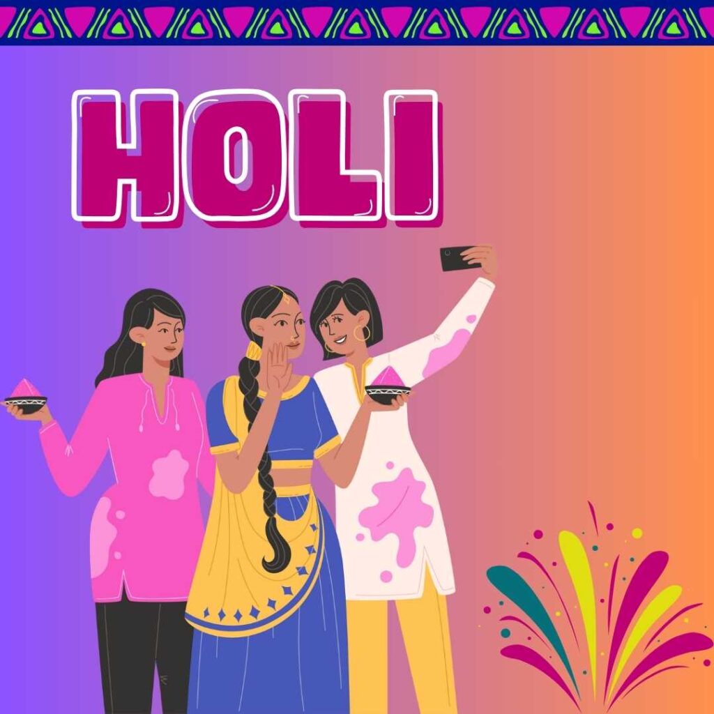 Happy-Holi-Girls-getting-dressed-and-taking-pictures-on-Holi