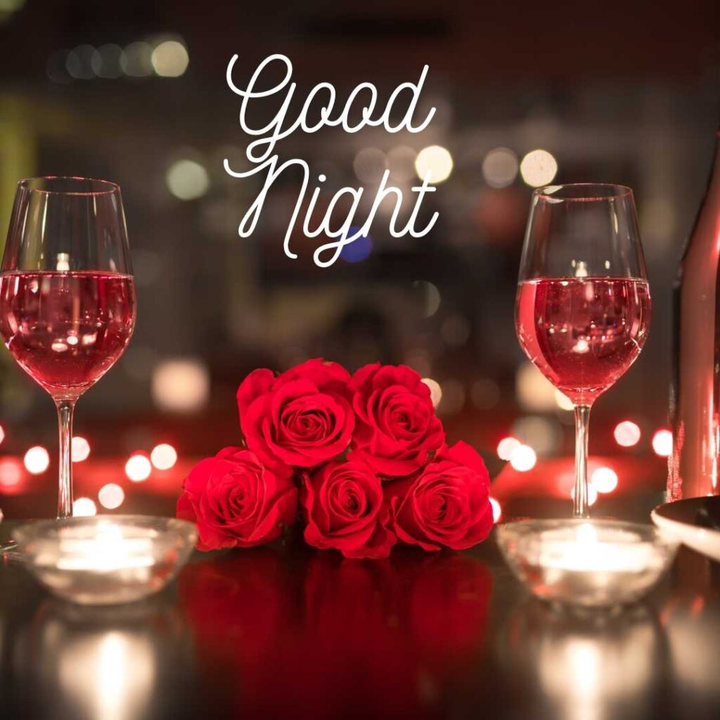Good-Night-Red-drink-around-red-flowers-in-night-view