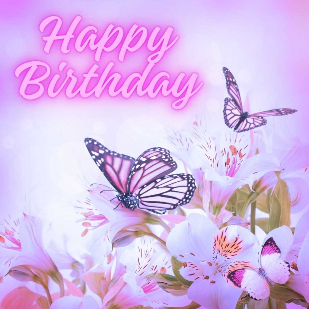 Happy-Birthday-Beautiful-butterflies-sitting-on-flowers-saying-birthday-wishes-to-their-loved-ones