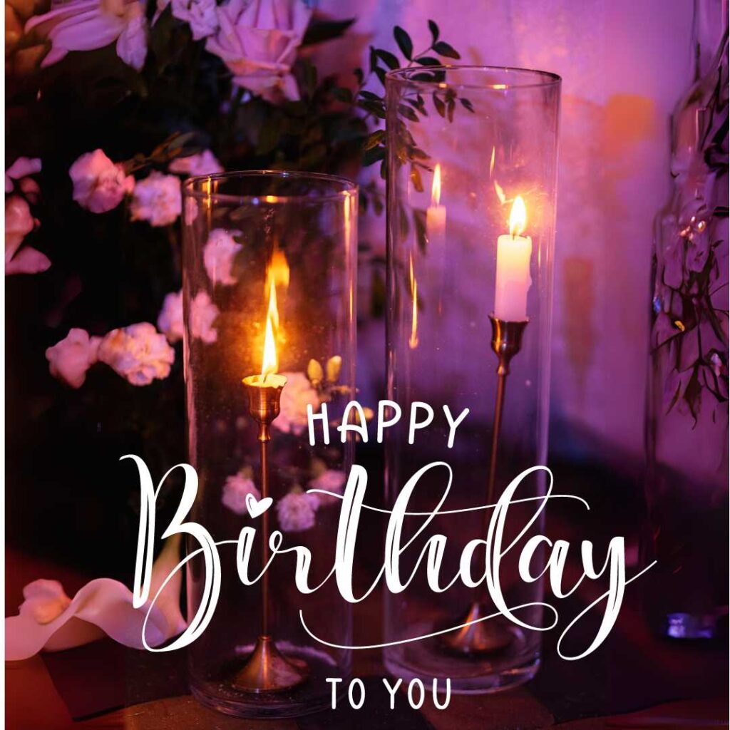 Happy-Birthday-Candles-in-glass-jars-create-a-beautiful-birthday-look