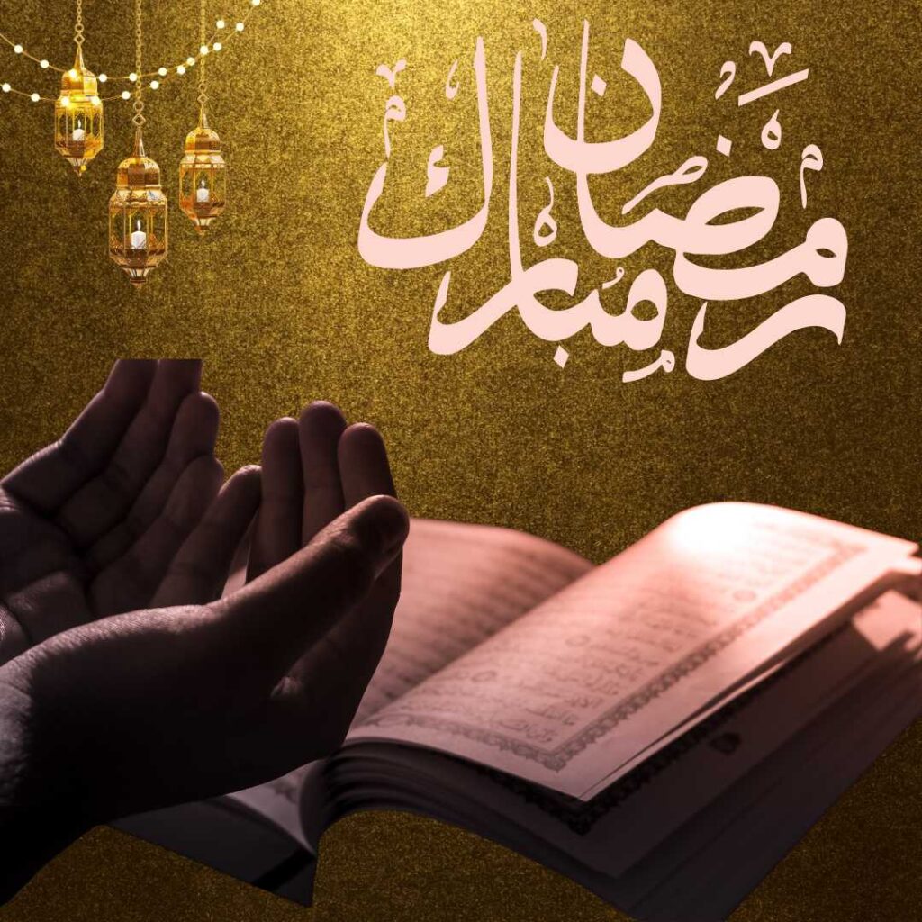 Ramadan-Mubarak-Praying-hands-with-Holy-Quran-give-us-a-sign-of-welcoming-Ramadan