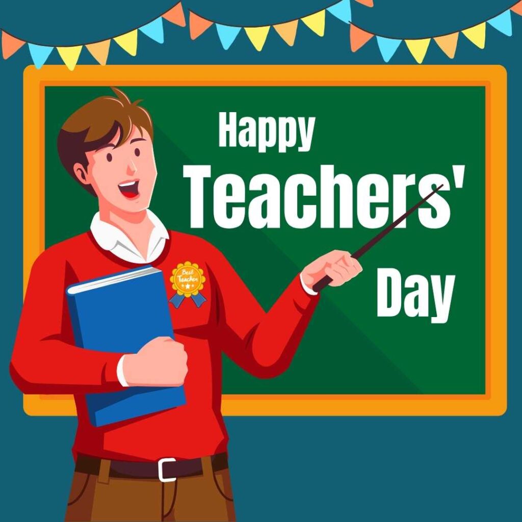 Happy-Teachers-Day-Teacher-giving-a-speech-on-Teachers-Day