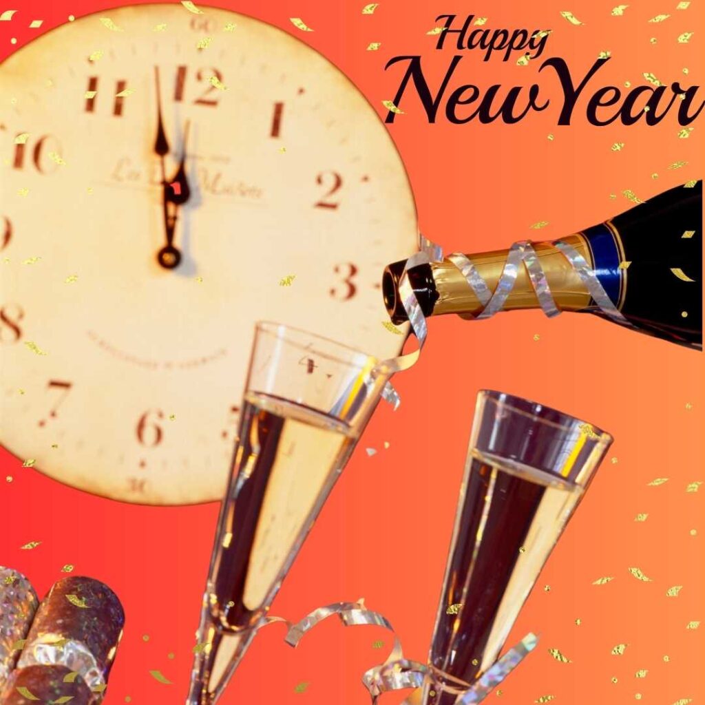 Happy-New-Year-At-12-o'clock-people-enjoy-the-New-Year-with-drinks