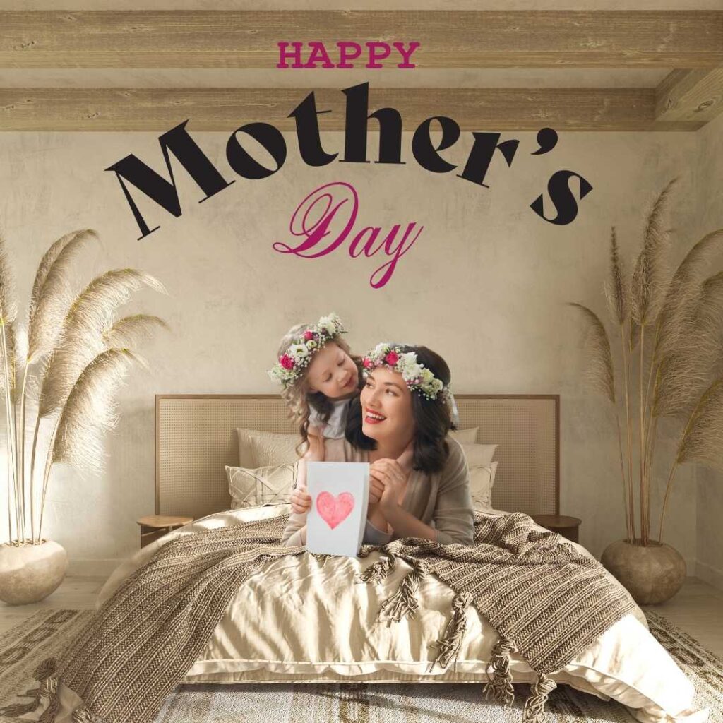 Happy-Mother's-Day-A-baby-girl-giving-card-her-mother-and-expressing-her-love