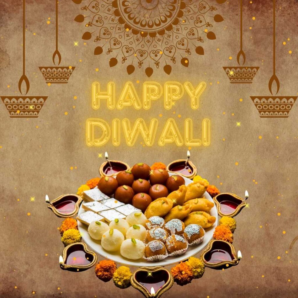 Happy-Diwali-Offering-different-types-of-sweets-to-each-other-on-Diwali