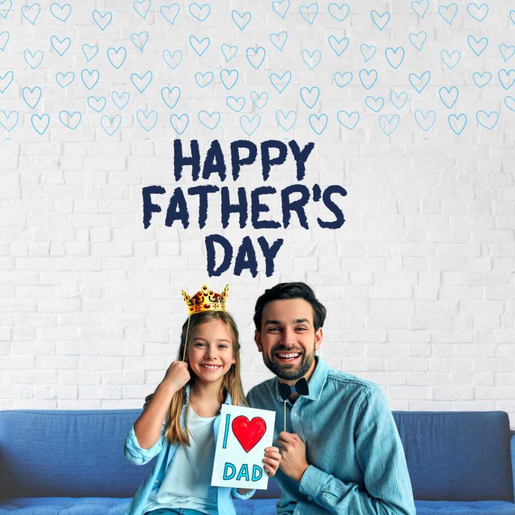 Happy-Father's-Day-A-girl-makes-a-drawing-for-her-father-and-expresses-her-love